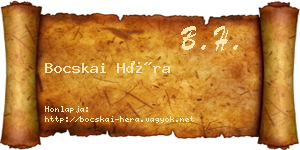 Bocskai Héra névjegykártya
